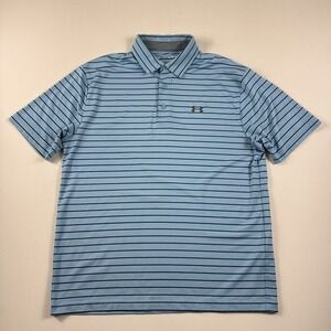 Under Armour‎ Polo Shirt Men's Large Blue Striped The Playoff Polo Golf